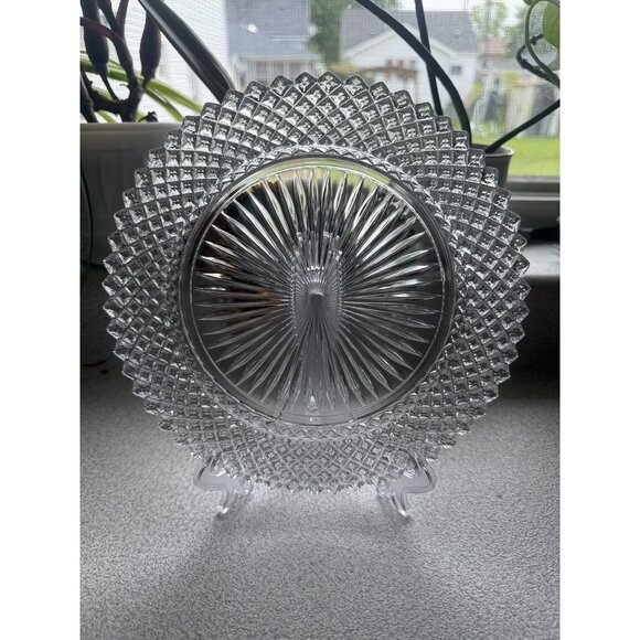 Vintage Anchor Hocking Miss America Clear Depression Glass Luncheon Plate 8" - Picture 2 of 3